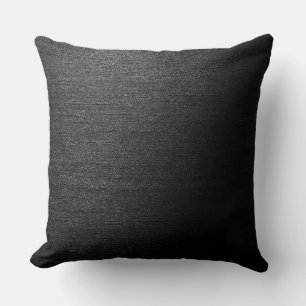 Cojín Decorativo Textura de dupioni de seda cruda en color negro pr
