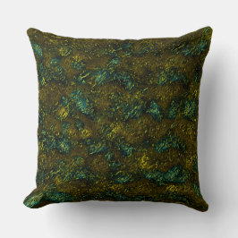Cojín Decorativo Textura de época muy rústica en ocre oscuro y verd