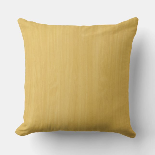 Cojín Decorativo Textura de grano de madera dorada (Anverso)