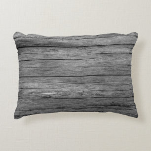 Cojín Decorativo Textura de grano gris de madera de tablero