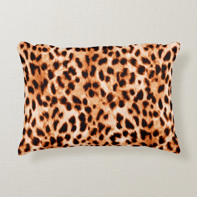 Cojín Decorativo Textura de impresión de leopardo (Anverso)
