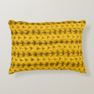 Cojín Decorativo Textura de lana de punto amarillo vibrante