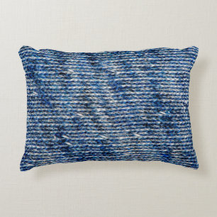 Cojín Decorativo Textura de lana de punto azul