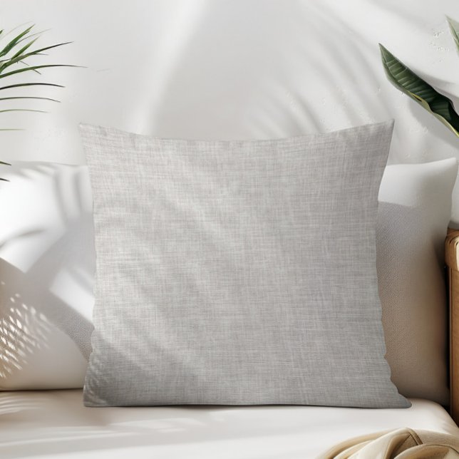 Cojín Decorativo Textura de lino de invierno congelado de plata (Subido por el creador)