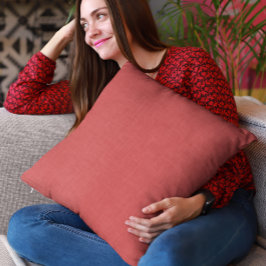 Cojín Decorativo textura de lino rojo quemado