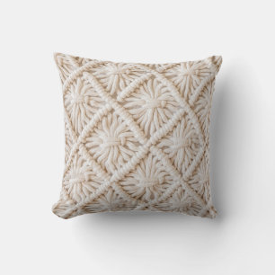 Cojín Decorativo Textura de macrame hecha a mano, concepto ecológic