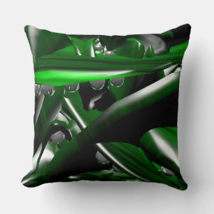 Cojín Decorativo textura de malaquita verde con gotas de agua
