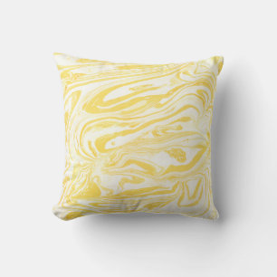 Cojín Decorativo Textura de mármol amarillo. Dibujo de mano
