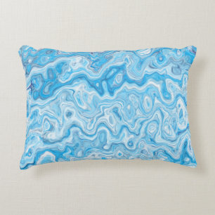 Cojín Decorativo Textura de mármol azul de glaciar helado abstracto