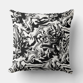 Cojín Decorativo Textura de mármol - Negro y blanco Resumen sin sol