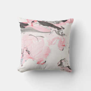 Cojín Decorativo Textura de mármol rosa y negro. Dibujo de mano