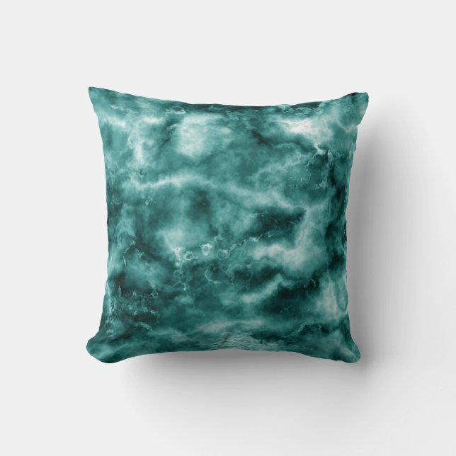 Cojín Decorativo Textura de mármol verde oscuro (Anverso)