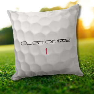 Cojín Decorativo Textura de pelota de golf blanca con hoyuelos Nomb