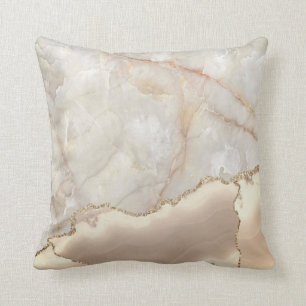 Cojín Decorativo Textura de piedra de mármol crema de moda con toqu