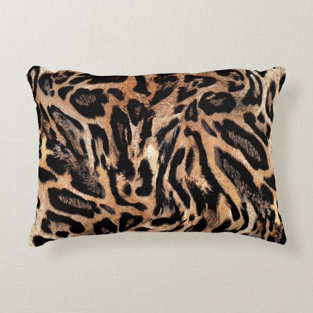 Cojín Decorativo Textura de piel de leopardo (Anverso)