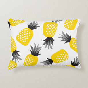 Cojín Decorativo Textura de piña, patrón de verano vintage.