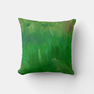 Cojín Decorativo Textura de pintura de hierba verde. Antecedentes d