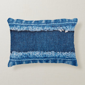 Cojín Decorativo Textura de tela de vaqueros de denim azul