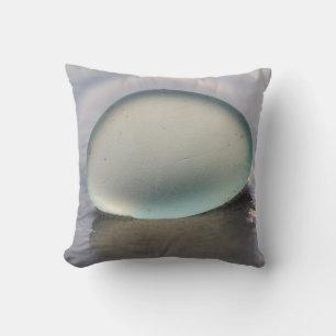 Cojín Decorativo Textura de vidrio de mar helado en verde salvia Co