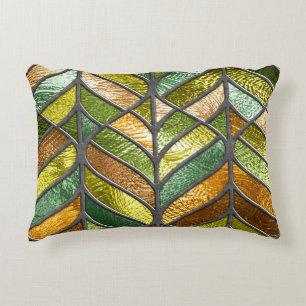 Cojín Decorativo Textura de vidrio manchado: Colorida elegancia 3D.