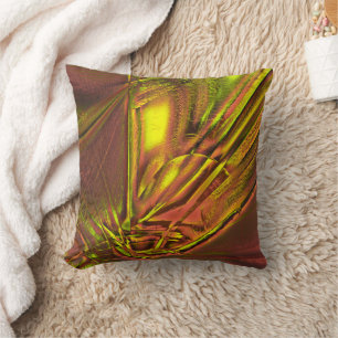 Cojín Decorativo Textura descolorida de color amarillo naranja y ar