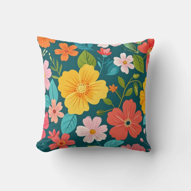 Cojín Decorativo textura floral (Anverso)