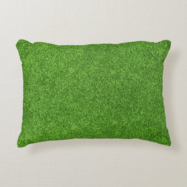 Cojín Decorativo Textura hermosa de la hierba verde del campo de (Anverso)