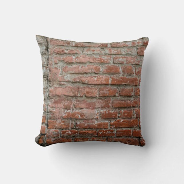 Cojín Decorativo Textura. Ladrillo. Muro. Un fondo con desgastes (Anverso)
