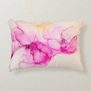 Cojín Decorativo Textura marina de tinta de alcohol. Arte contempor