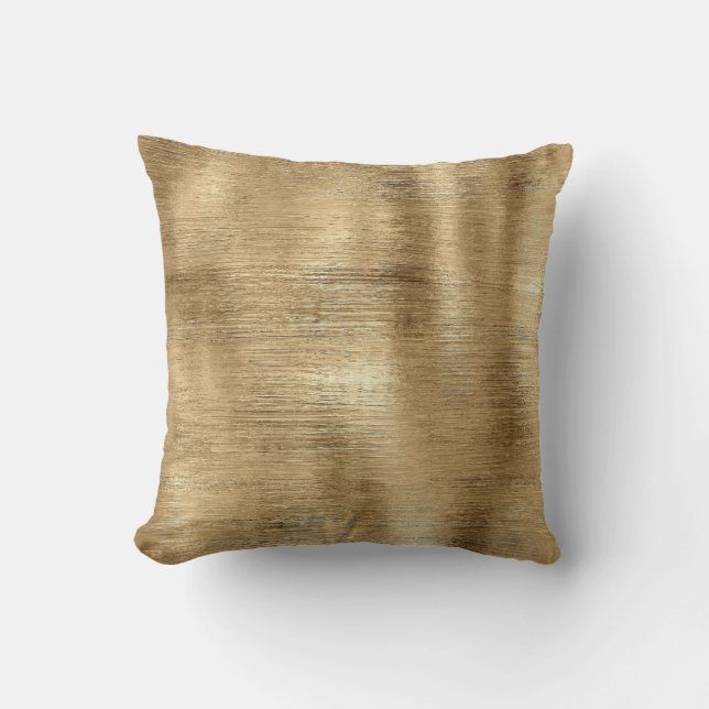 Cojín Decorativo Textura metálica de oro shimmer rústico elegante (Anverso)