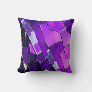 Cojín Decorativo Textura Metálica Glam Plum Noir Glitch