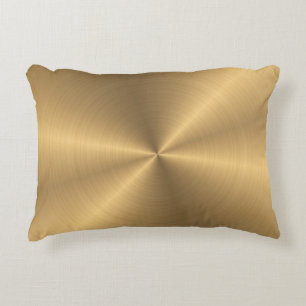 Cojín Decorativo Textura Radial Metálica Dorada Personalizada