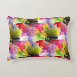 Cojín Decorativo Textura roja, acuarela amarilla del diseño