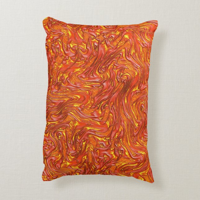 Cojín Decorativo Textura roja clara y vívida con tonos amarillos (Atrás (Vertical))