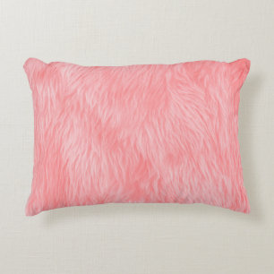 Cojín Decorativo Textura suave de pieles de lana rosada
