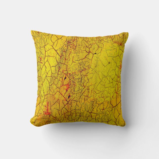 Cojín Decorativo Texture of old yellow paint crackedabstract,aged,a (Anverso)
