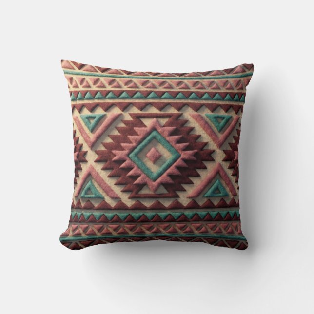 Cojín Decorativo Textured Modern Geometric Southwest Style  (Anverso)