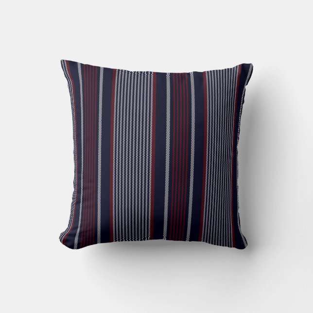 Cojín Decorativo Textured stripe seamless pattern with navy blue, r (Anverso)