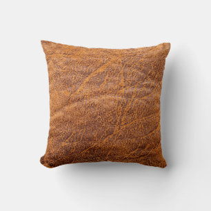 Cojín Decorativo Texturetextura de cuero marrón natural, cuero, esq