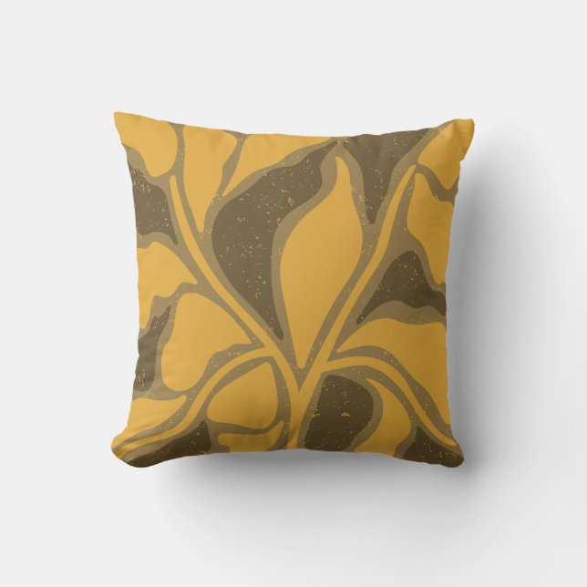 Cojín decorativo texturizado con abstracto floral (Anverso)