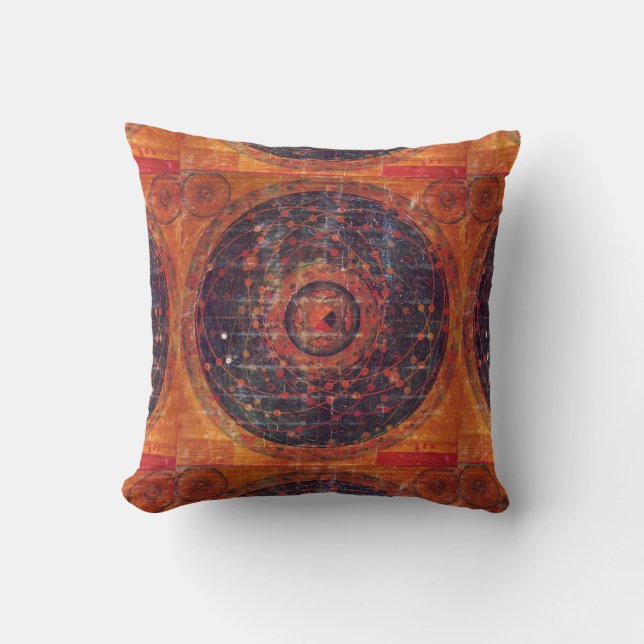 Cojín Decorativo Thangka astronómico tibetano (Anverso)