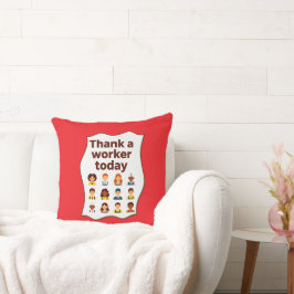 Cojín Decorativo Thank a Worker Today Diversity Workers Design