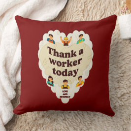Cojín Decorativo Thank a Worker Today Vintage Style Appreciation De