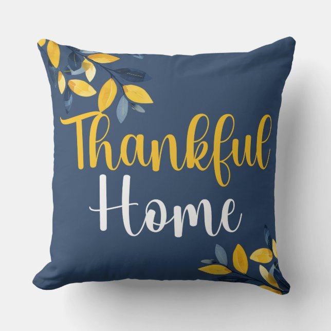 Cojín Decorativo Thankful Home & Loving Roots Reversible Autumn (Anverso)