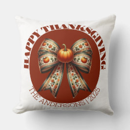 Cojín Decorativo  Thanksgiving Party& custom Family Name Simple