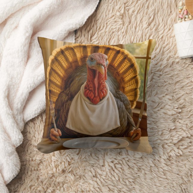 Cojín Decorativo Thanksgiving Turkey With Knife and Fork (Manta)