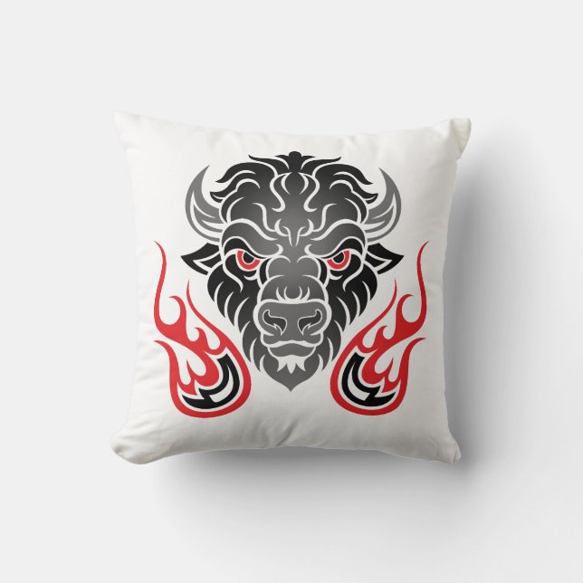 Cojín Decorativo The bison goes through the fire (Anverso)