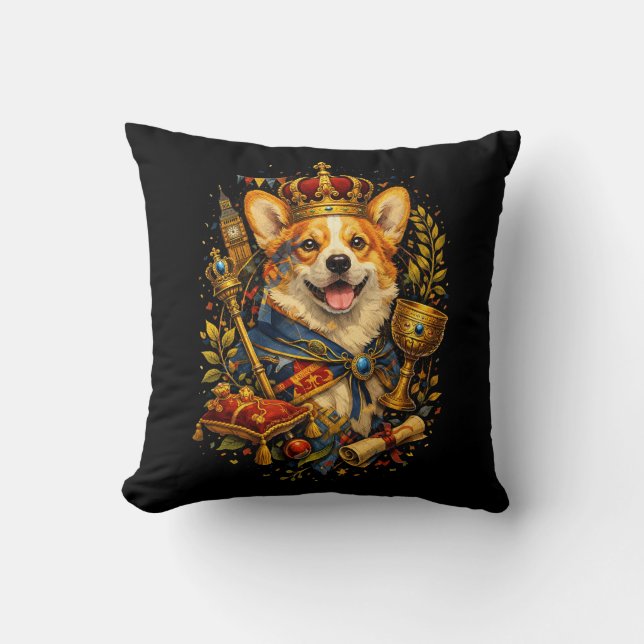 Cojín Decorativo The Corgi King (Anverso)