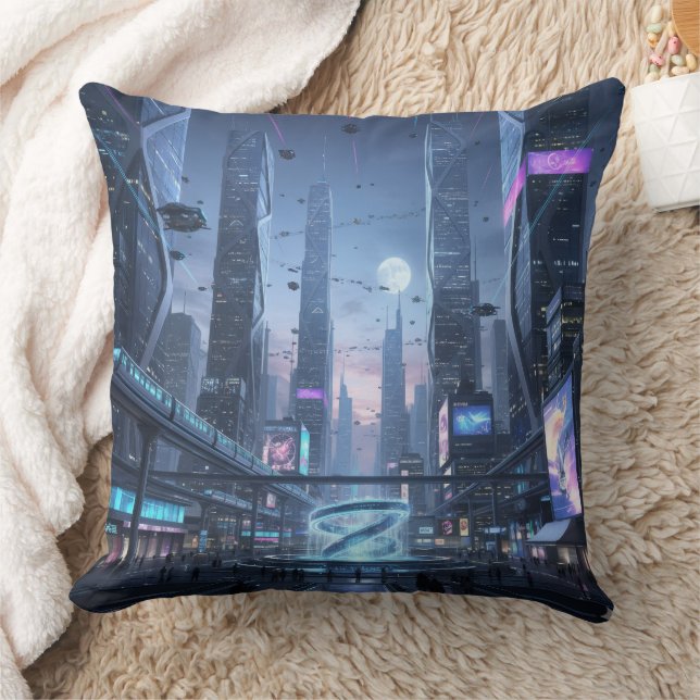 Cojín Decorativo The Dawn of Tech-City Throw Pillow (Manta)