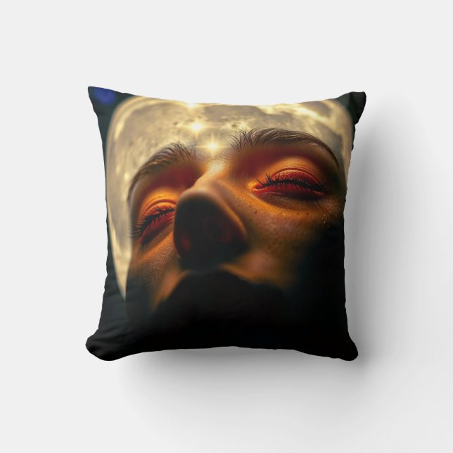 Cojín Decorativo The Dreaming Moon — Celestial Throw Pillow (Anverso)